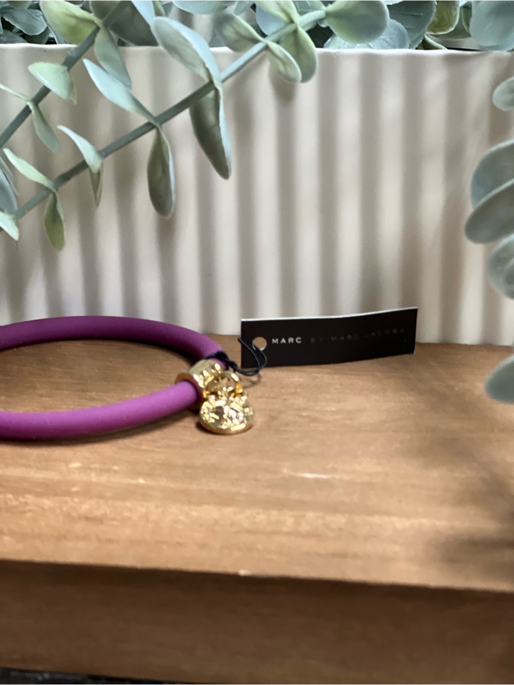Marc by Marc Jacobs Purple Bangle Bracelet with Gold Charm - Picture 2 of 2